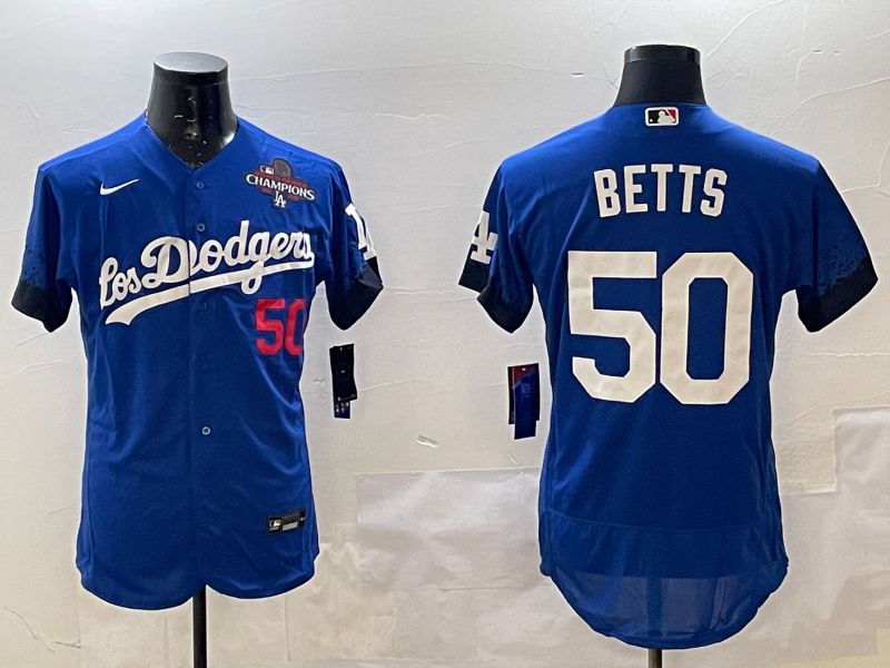 Men Los Angeles Dodgers #50 Betts Blue City Edition Elite Nike 2025 MLB Jersey style 2->los angeles dodgers->MLB Jersey